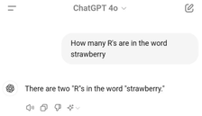 Hoeveel r'en er in het woord strawberry zitten volgens ChatGPT